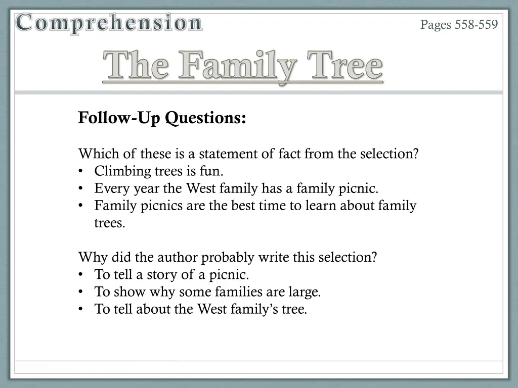 comprehension the family tree 1