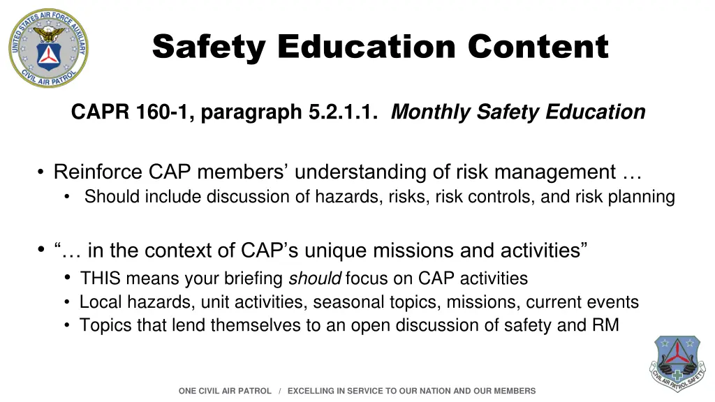 safety education content