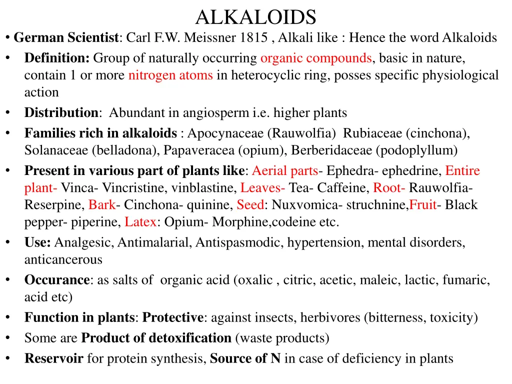 alkaloids