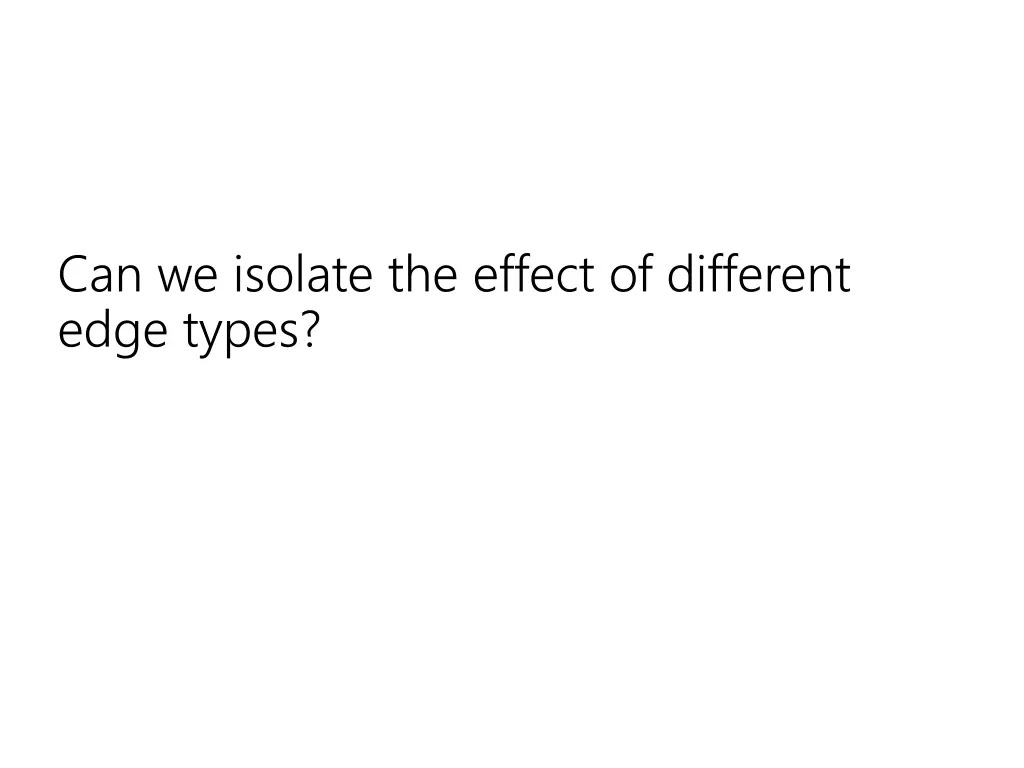 can we isolate the effect of different edge types