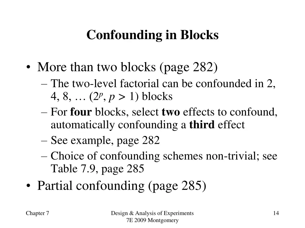 confounding in blocks 1