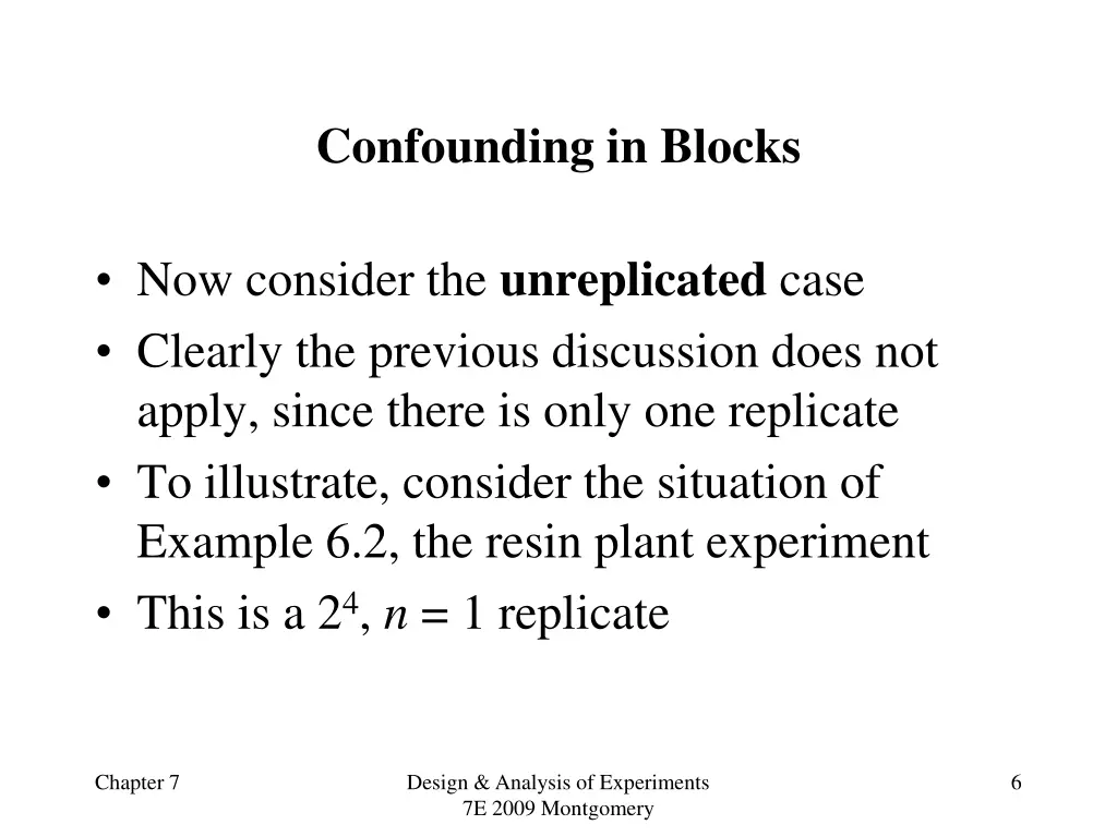 confounding in blocks