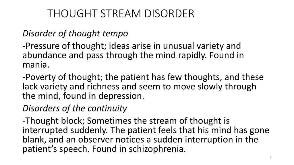 thought stream disorder 1