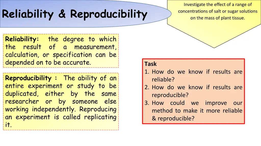 investigate the effect of a range 2