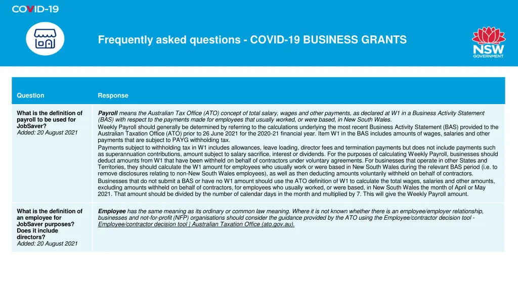 frequently asked questions covid 19 business 20