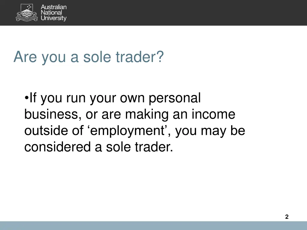 are you a sole trader