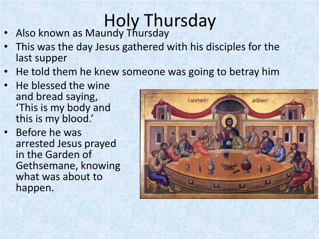 holy thursday