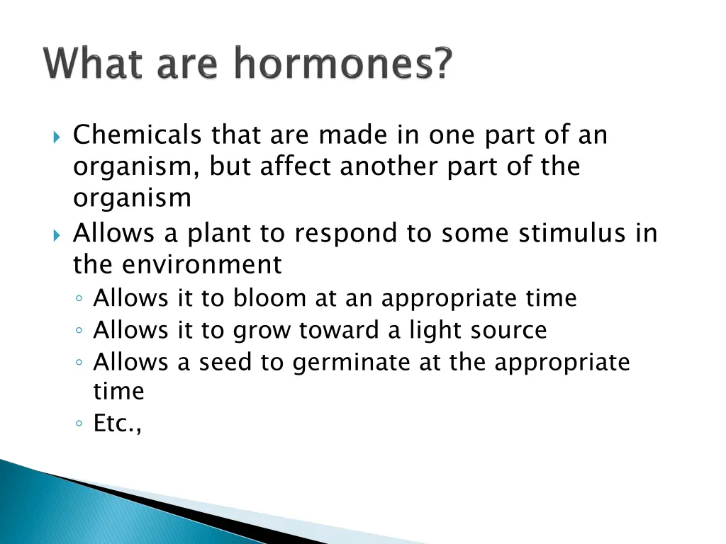 chemicals that are made in one part