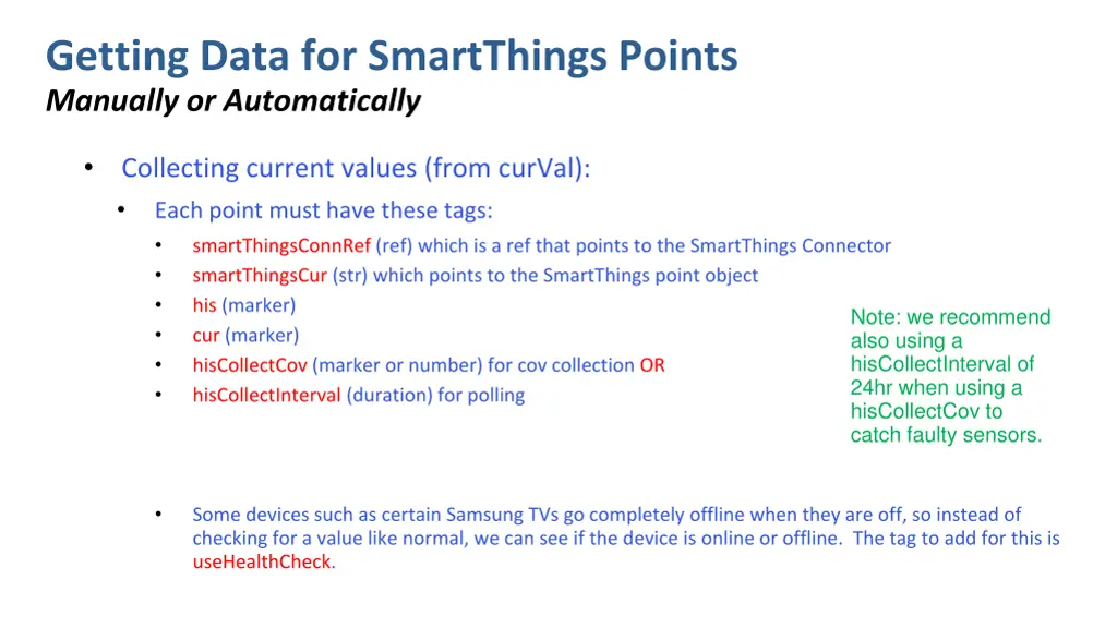 getting data for smartthings points manually