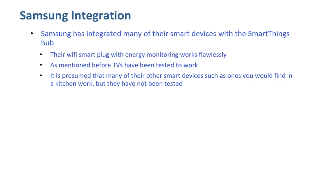 samsung integration