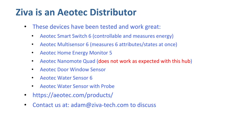 ziva is an aeotec distributor