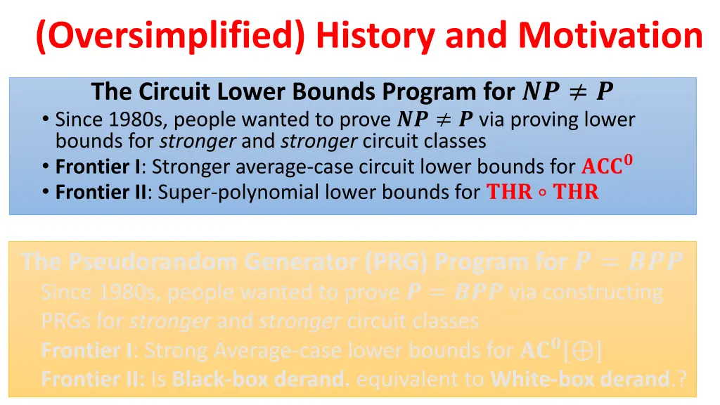 oversimplified history and motivation 1