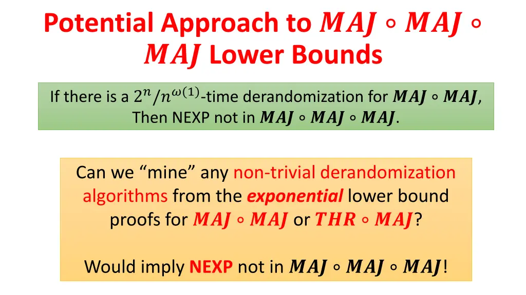 potential approach to lower bounds