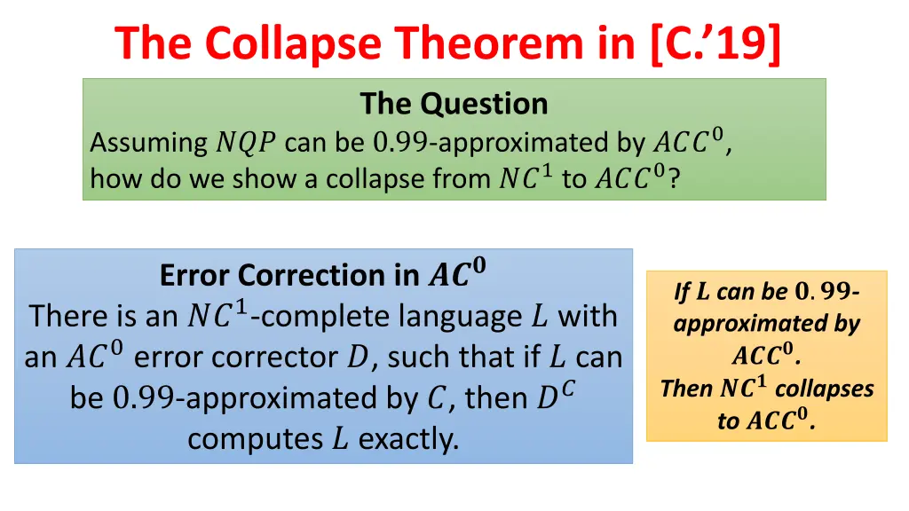 the collapse theorem in c 19 the question