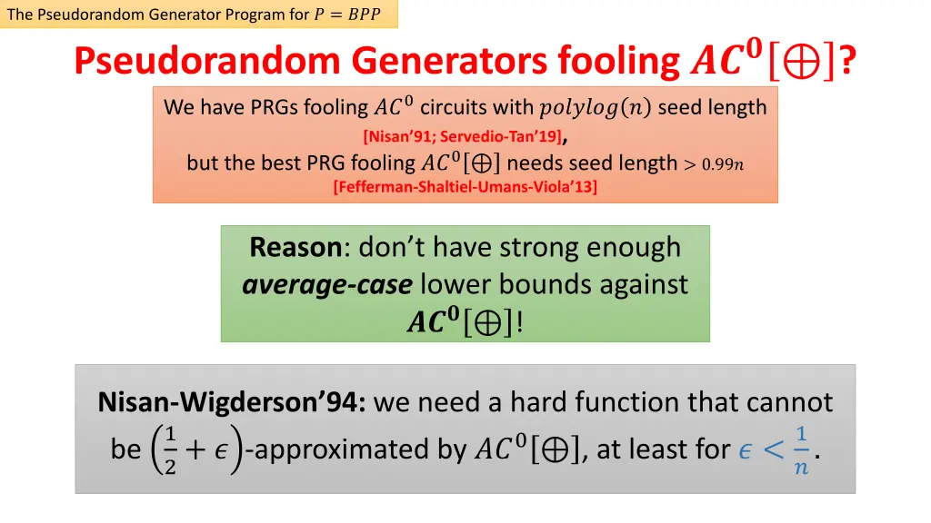 the pseudorandom generator program for 1