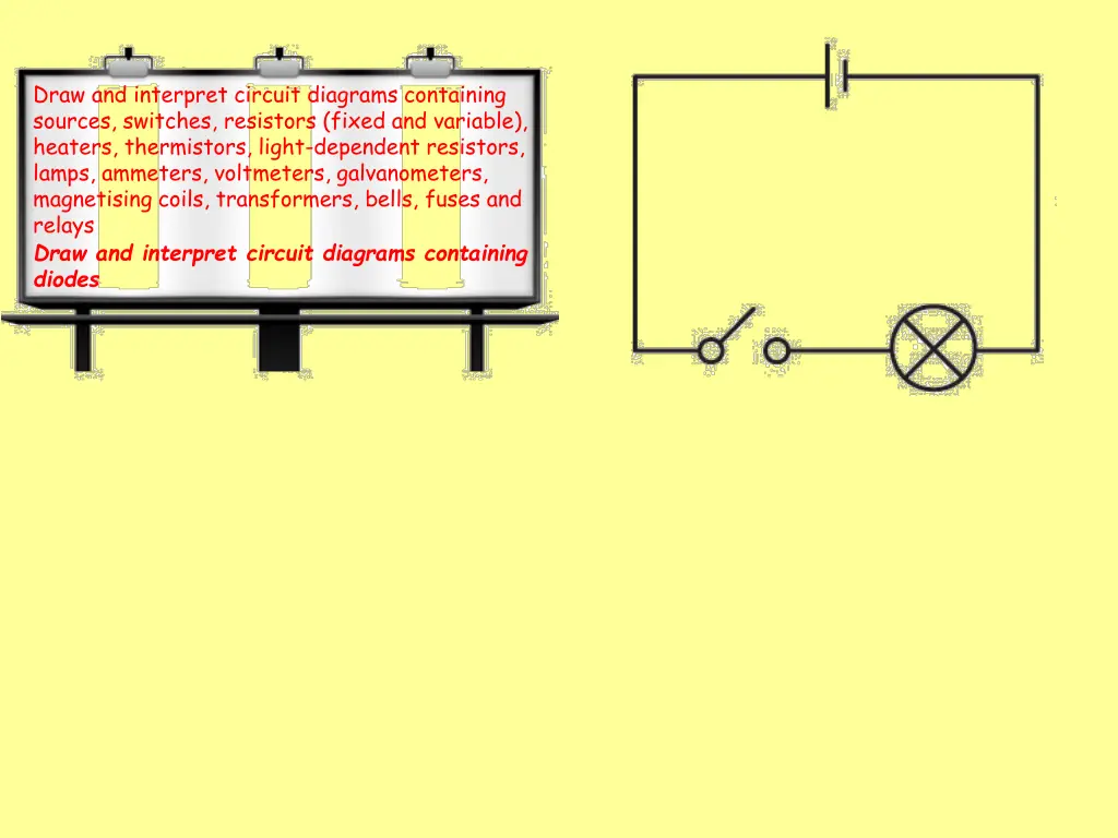 draw and interpret circuit diagrams containing 1