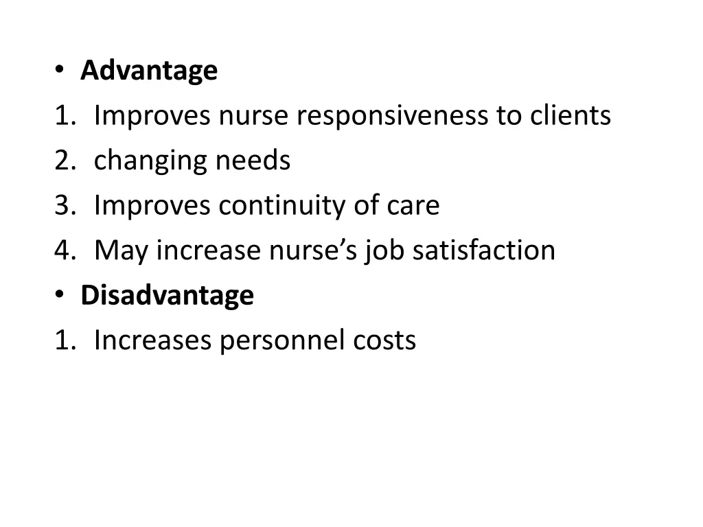 advantage 1 improves nurse responsiveness