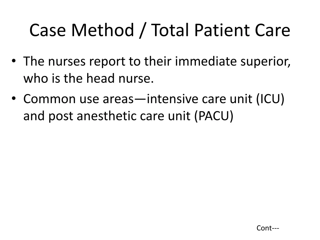 case method total patient care