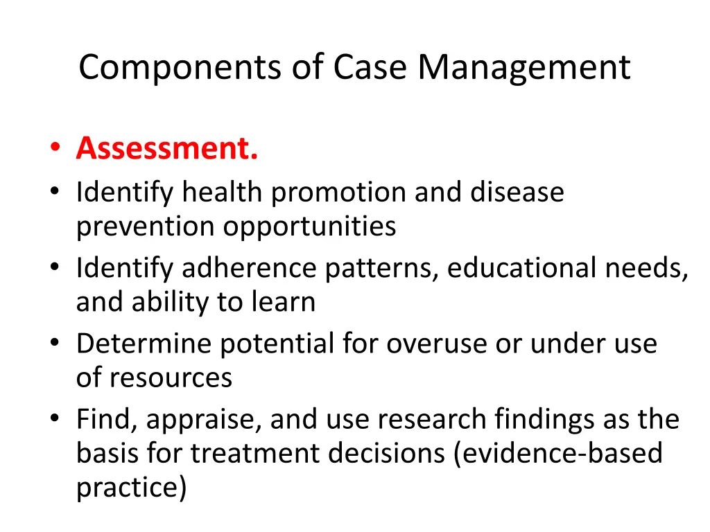 components of case management 1