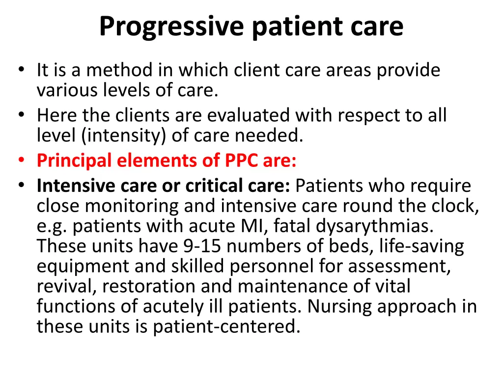 progressive patient care