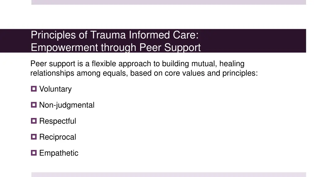 principles of trauma informed care empowerment 1