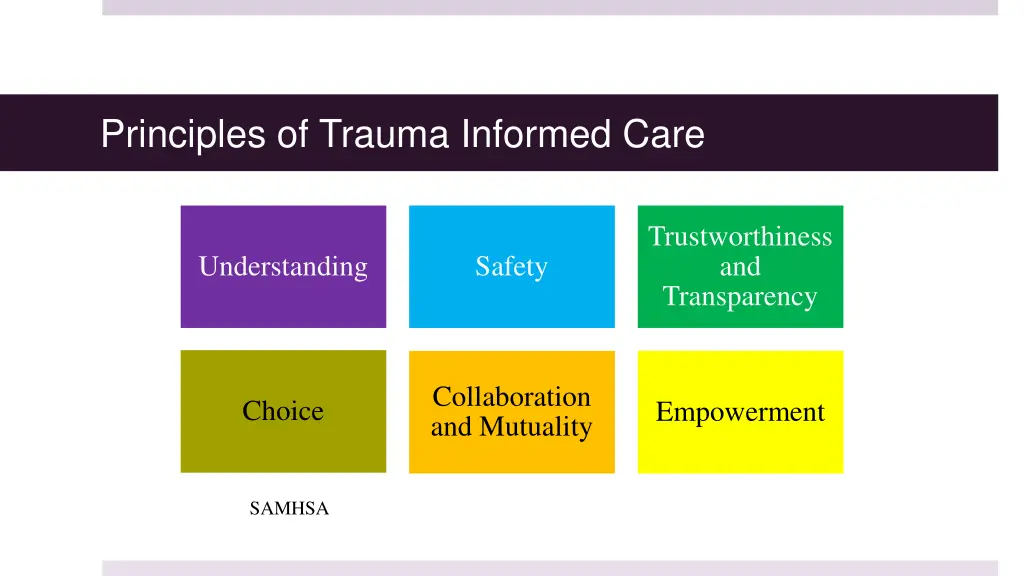 principles of trauma informed care