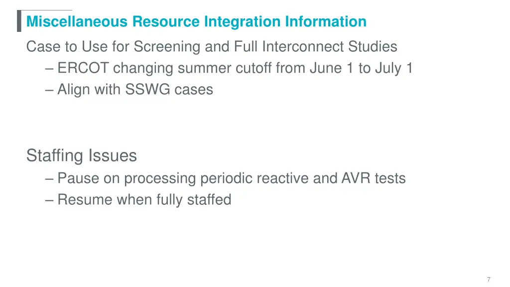 miscellaneous resource integration information