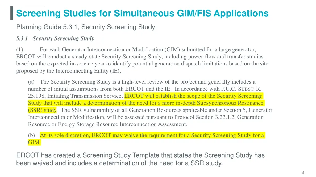 screening studies for simultaneous