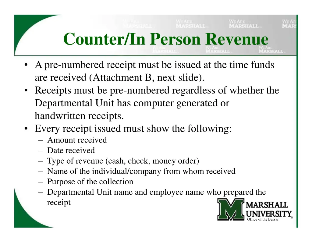 counter in person revenue