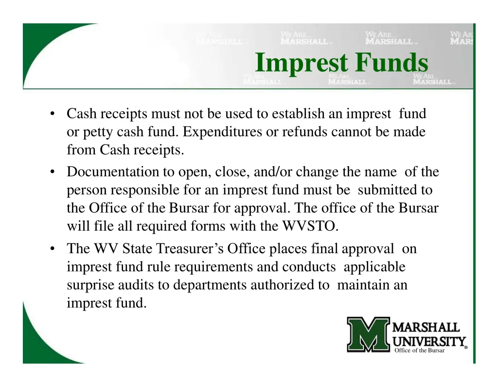 imprest funds