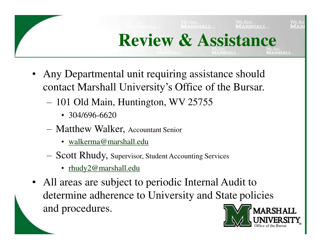 review assistance