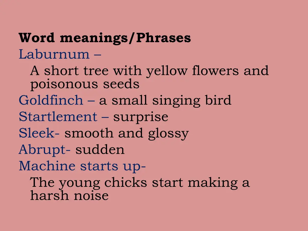 word meanings phrases laburnum a short tree with