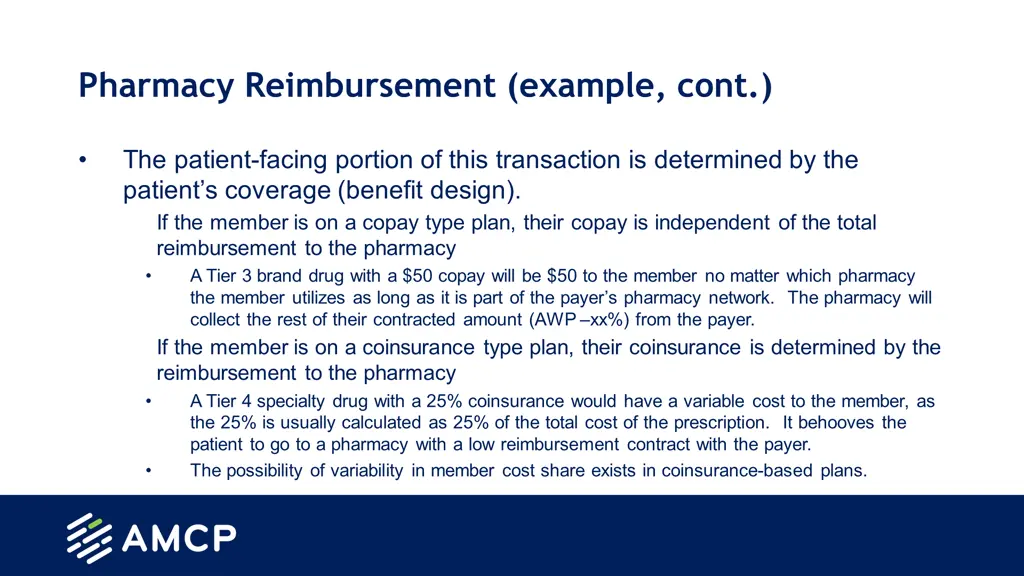 pharmacy reimbursement example cont