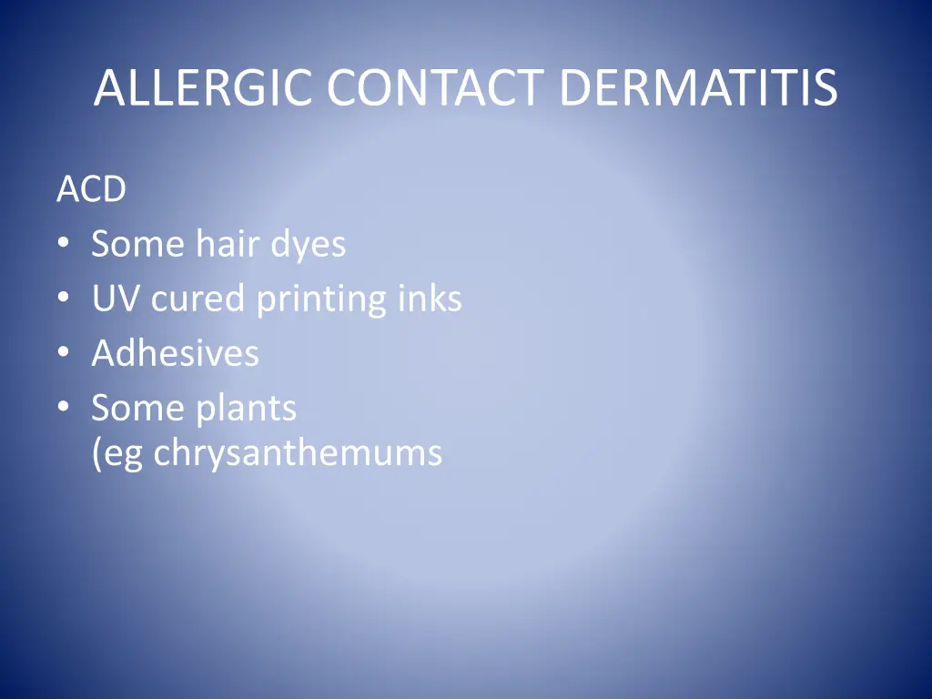 allergic contact dermatitis