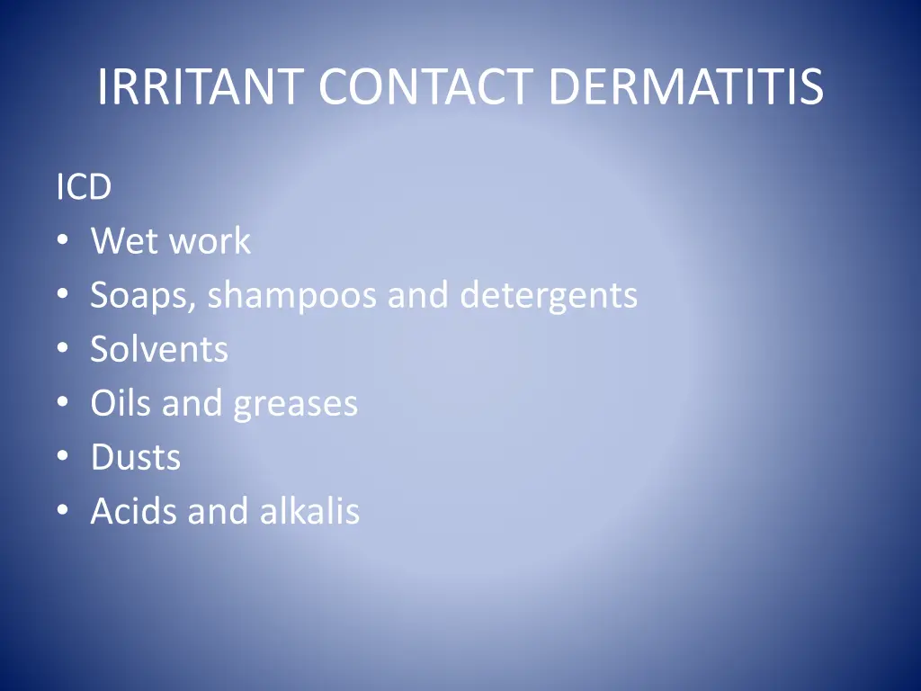 irritant contact dermatitis