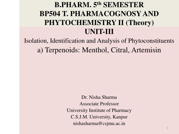 b pharm 5 th semester bp504 t pharmacognosy