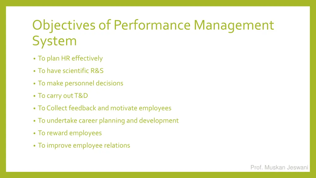 objectives of performance management system