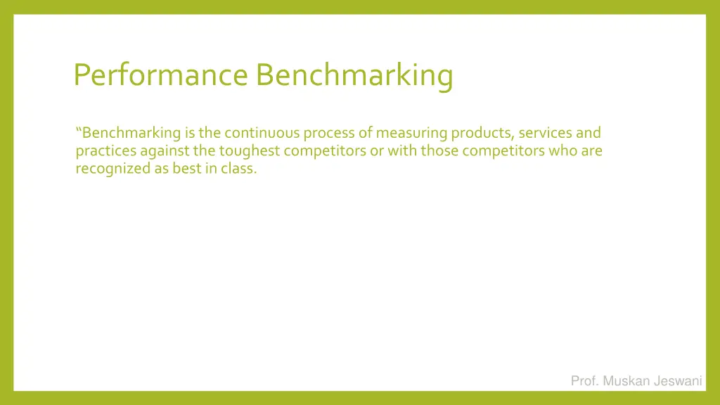 performance benchmarking