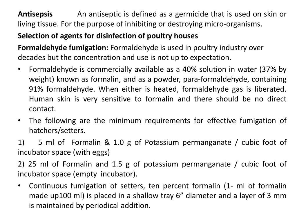 antisepsis living tissue for the purpose