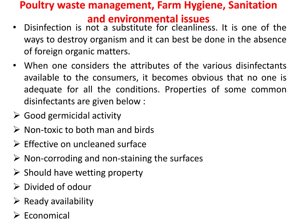 poultry waste management farm hygiene sanitation