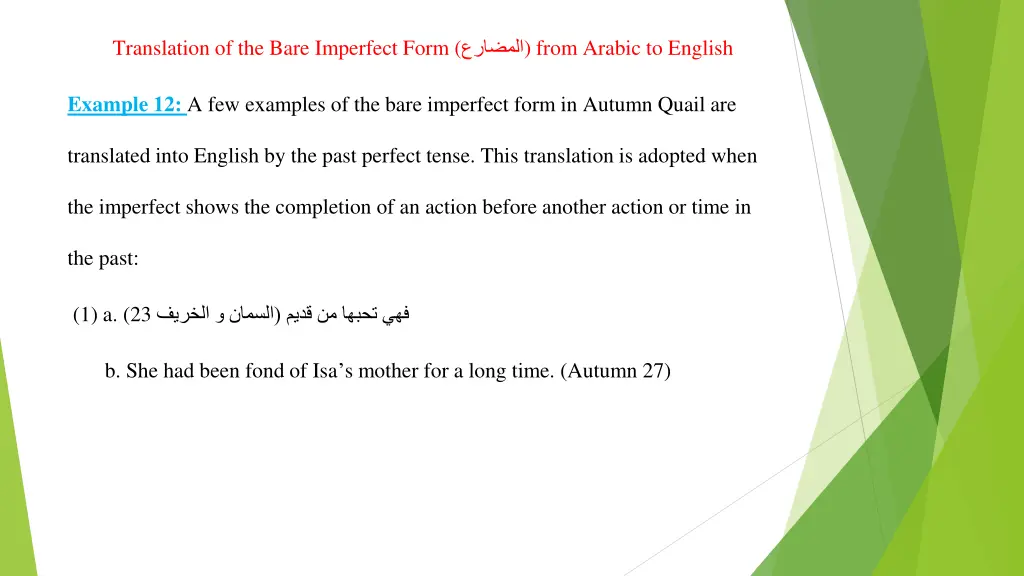 translation of the bare imperfect form from 11