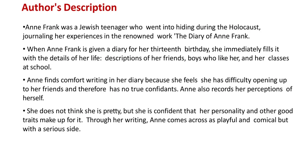 author sdescription