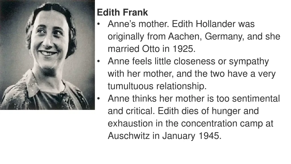 edith frank anne s mother edith hollander