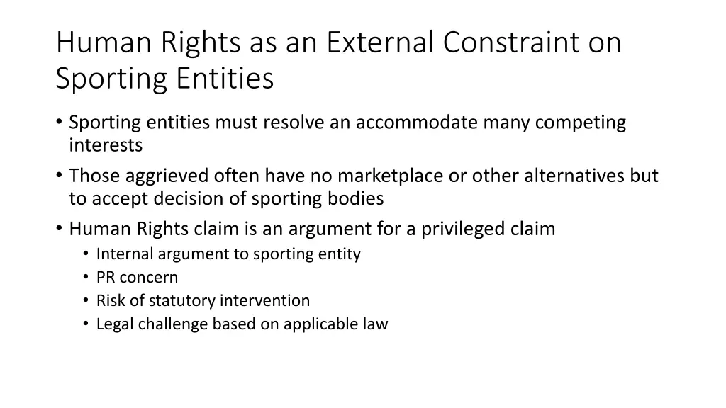 human rights as an external constraint