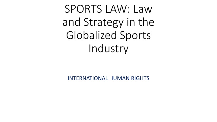 sports law law and strategy in the globalized