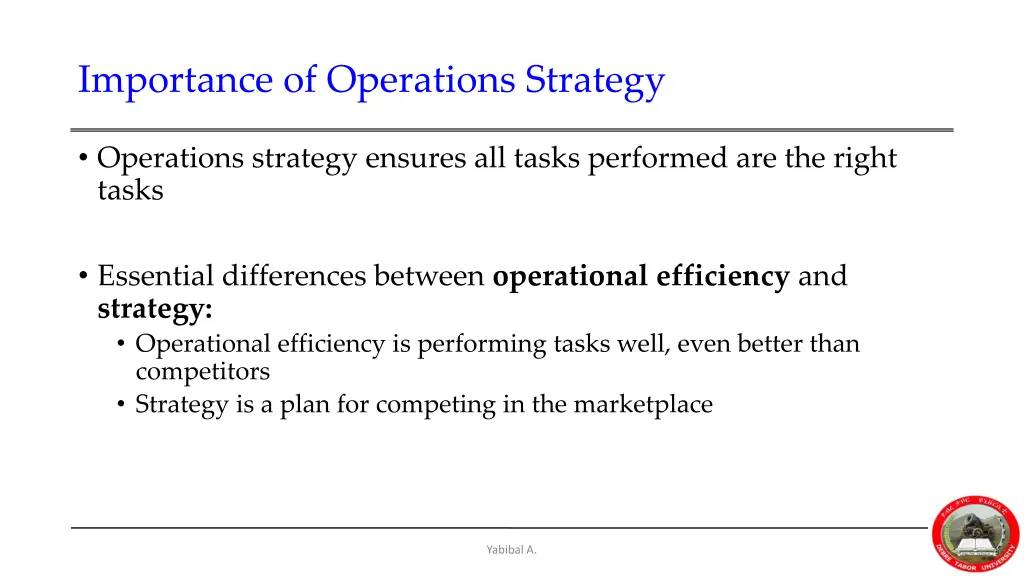 importance of operations strategy