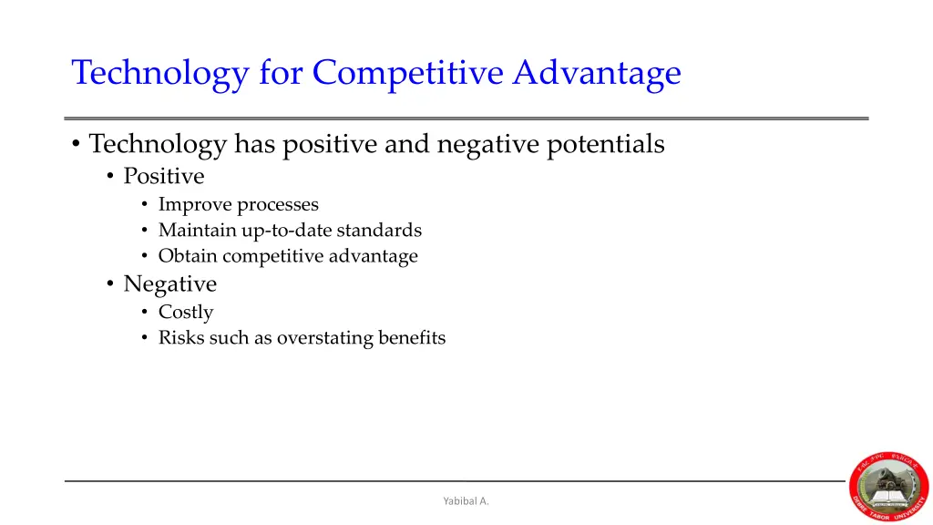 technology for competitive advantage