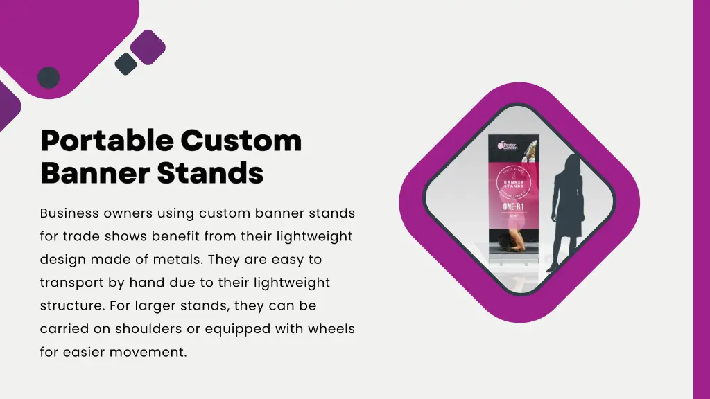 business owners using custom banner stands