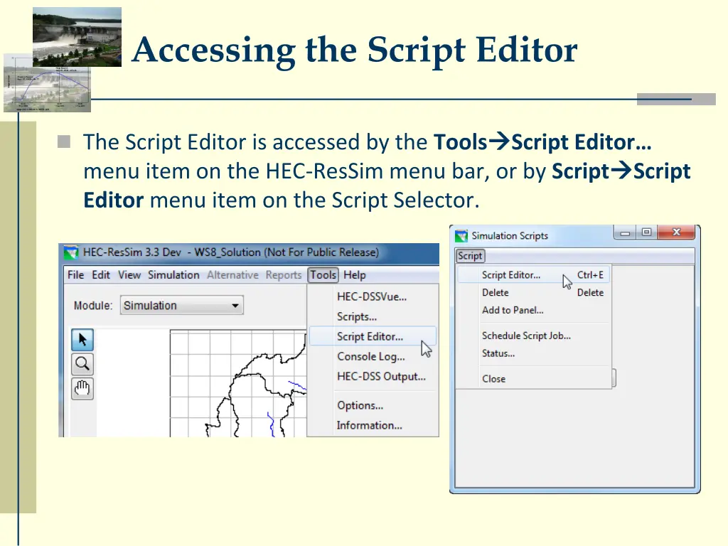 accessing the script editor