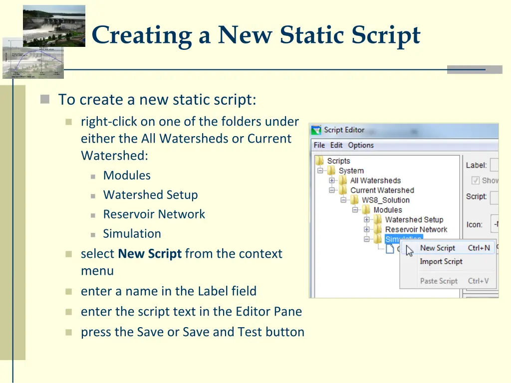 creating a new static script